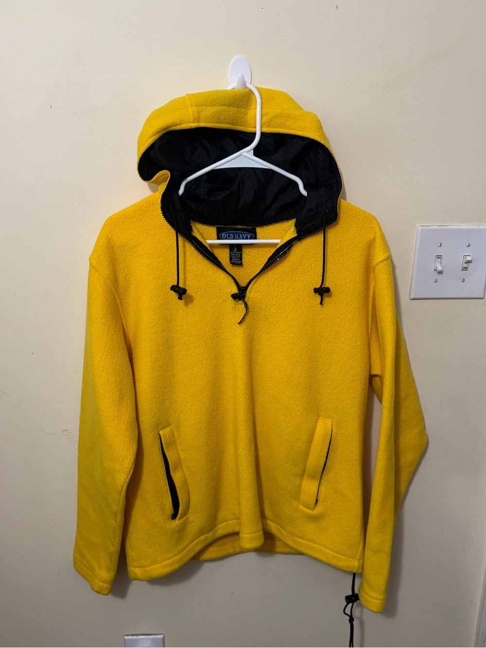Old Navy Bright Yellow Zip-Up Hoodie with Black Trim